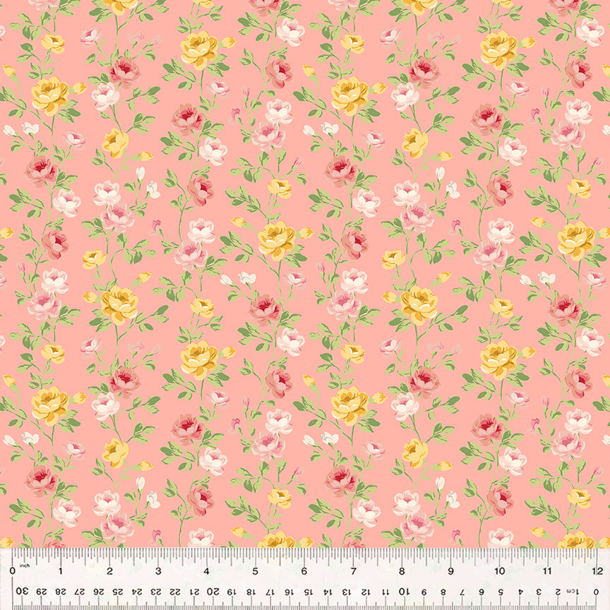 Laurel, Spring Flow in Petal Pink by Whistler Studios for Windham Fabrics, per half-yard