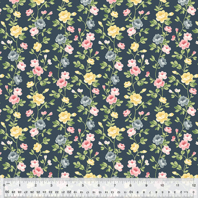 Laurel, Spring Flow in Navy by Whistler Studios for Windham Fabrics, per half-yard