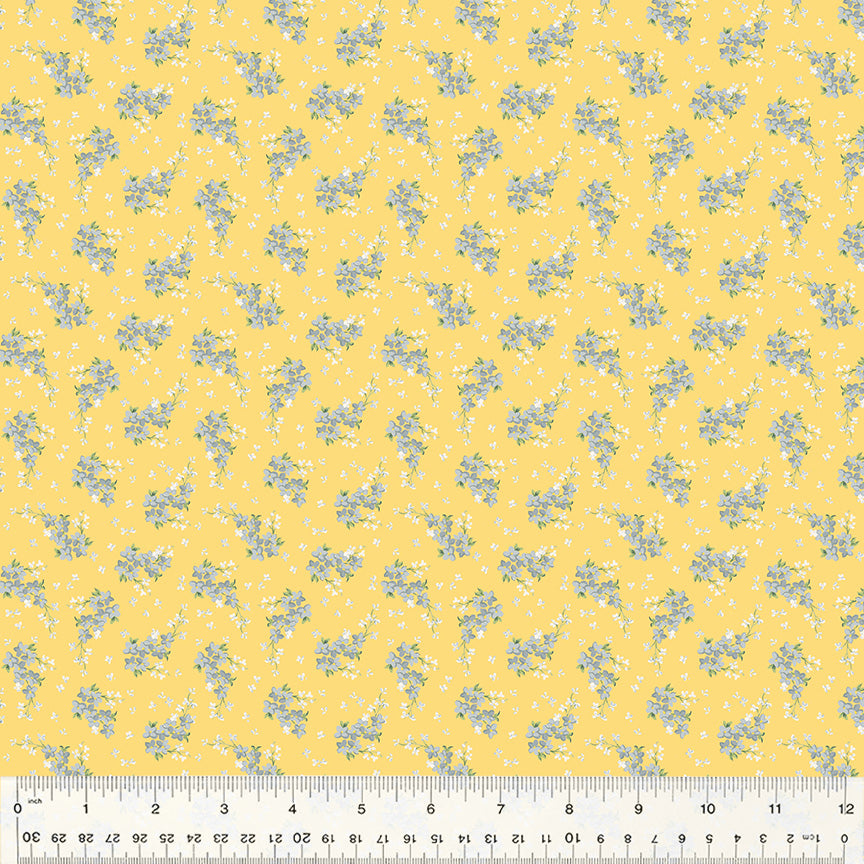 Laurel, Fresh Sprigs in Yellow by Whistler Studios for Windham Fabrics, per half-yard