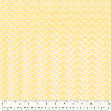 Laurel, Blooming Blocks in Pale Yellow by Whistler Studios for Windham Fabrics, per half-yard
