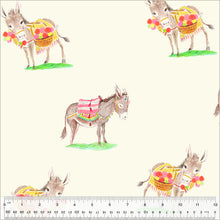 Load image into Gallery viewer, Heather Ross by Hand, Burros in Ivory, by Heather Ross for Windham Fabrics, per half-yard