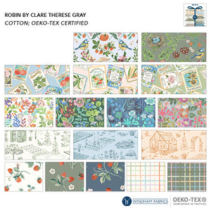 BUNDLE (Select Size): Windham Fabrics, Robin by Clare Therese Gray, 17 prints