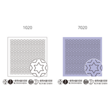 Load image into Gallery viewer, Olympus #H-1020 and #H-7020 Japanese Sashiko Hitomezashi, Hana-Fukin Sashiko Sampler - Star and Three Diamond (White OR Lavender)