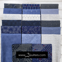 Load image into Gallery viewer, Indigo Stitches, Hexie in Indigo by Whistler Studios for Windham Fabrics, per half-yard