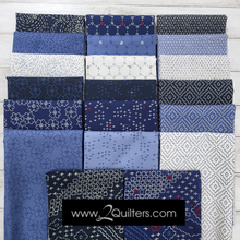 Load image into Gallery viewer, Indigo Stitches, Stitch in Navy by Whistler Studios for Windham Fabrics, per half-yard