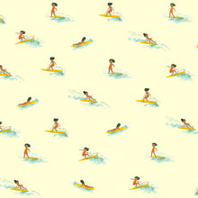 Load image into Gallery viewer, Malibu, Tiny Surfers in Cream, Windham Fabrics, per half-yard