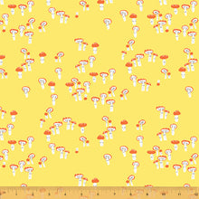 Load image into Gallery viewer, Far Far Away 3, Mushrooms in Yellow, by Heather Ross for Windham Fabrics, per half-yard