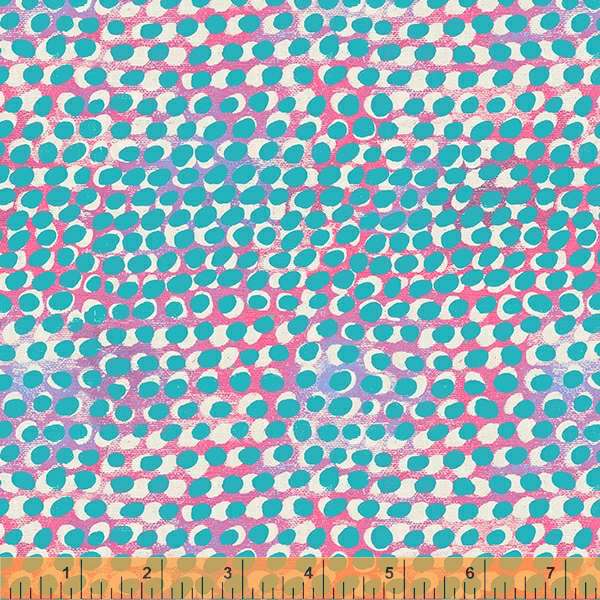 Happy by Carrie Bloomston, Layered Dot in Hot Pink, per half-yard