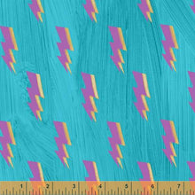 Load image into Gallery viewer, Happy by Carrie Bloomston, Kapow! in Turquoise, per half-yard