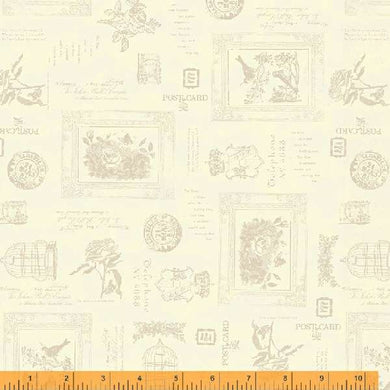 Wish You Were Here, Secret Message in Cream by Whistler Studios for Windham Fabrics, per half-yard