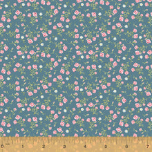 Load image into Gallery viewer, Wish You Were Here, Small Floral in Teal by Whistler Studios for Windham Fabrics, per half-yard