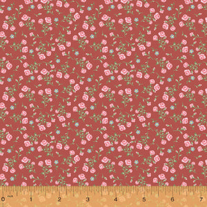 Wish You Were Here, Small Floral in Ruby by Whistler Studios for Windham Fabrics, per half-yard