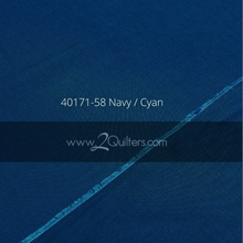 Load image into Gallery viewer, Artisan Cotton, Navy-Cyan, per half-yard