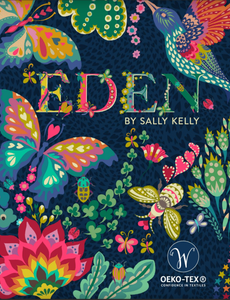 Eden by Sally Kelly, Swirl Of Hearts in Green, per half-yard