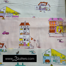 Load image into Gallery viewer, Lucky Rabbit, Dollhouse in Turquoise by Heather Ross for Windham Fabrics, per half-yard