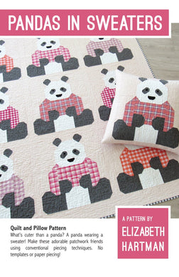 Quilt Pattern: Pandas in Sweaters by Elizabeth Hartman