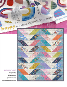 Happy by Carrie Bloomston, Silver Lining in Pink, per half-yard