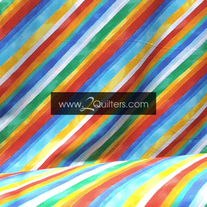 Windham Fabrics, 108" Wide Quilt Back, Rainbow Stripe in Multi, per half-yard