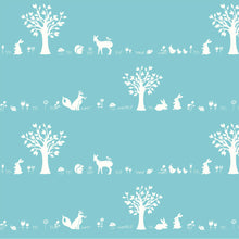 Load image into Gallery viewer, *Closeout Sale* Storyboek Drie, Forest Friends Aqua, per half-yard