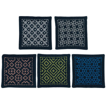 Load image into Gallery viewer, Olympus Japanese Sashiko Hitomezashi Coasters Kit (set of 5) - Select Design