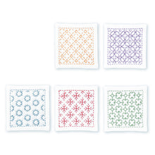 Load image into Gallery viewer, Olympus Japanese Sashiko Hitomezashi Coasters Kit (set of 5) with Thin Threads - Select Design