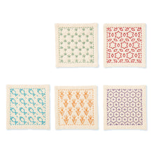 Load image into Gallery viewer, Olympus Japanese Sashiko Hitomezashi Coasters Kit (set of 5) with Thin Threads - Select Design