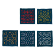 Load image into Gallery viewer, Olympus Japanese Sashiko Hitomezashi Coasters Kit (set of 5) with Thin Threads - Select Design