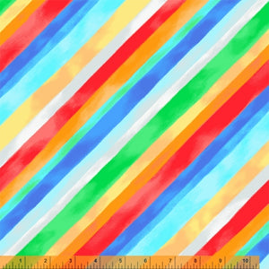Windham Fabrics, 108" Wide Quilt Back, Rainbow Stripe in Multi, per half-yard