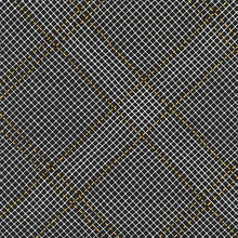 Load image into Gallery viewer, Collection CF, Tartan Single Border in Black (Gold Metallic), per half-yard