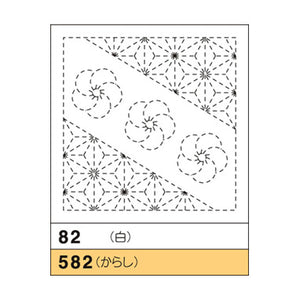 Olympus #82 #582 Hana-Fukin Sashiko Sampler - Torii Ume and Asanoha (White OR Mustard)