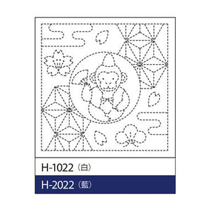 Olympus #H-1022, #H-2022 Hana-Fukin Sashiko, Monkey & Asanoha (White OR Blue)