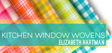 Load image into Gallery viewer, Kitchen Window Wovens, Plaid in Cyan, per half-yard