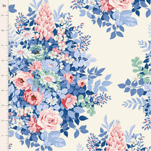 Load image into Gallery viewer, *PRE-ORDER, Ships in June 2026* Tilda Something Blue, Whimsyflower in Cream, per half-yard