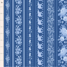 Load image into Gallery viewer, *PRE-ORDER, Ships in June 2026* Tilda Something Blue, Borders in Night, per half-yard