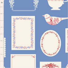 Load image into Gallery viewer, *PRE-ORDER, Ships in June 2026* Tilda Something Blue, Labels &amp; Ornaments in Blue, per half-yard