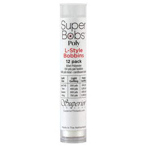 Superior Threads - Super Bobs Poly 12pk L-Style #624 Natural White