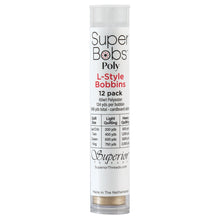 Load image into Gallery viewer, Superior Threads - Super Bobs Poly 12pk L-Style #653 Beach