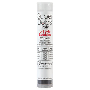 Superior Threads - Super Bobs Poly Multicolor 12pk L-Style - Monochrome
