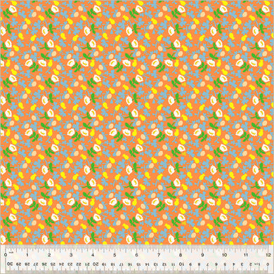 Heather Ross by Studio Edit, Calico in Orange, by Heather Ross for Windham Fabrics, per half-yard