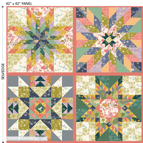 In The Garden, Garden Stars Panel, Windham Fabrics, per panel