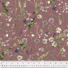 Load image into Gallery viewer, Perennial by Kelly Ventura, Flowerfield in Mauve, per half-yard