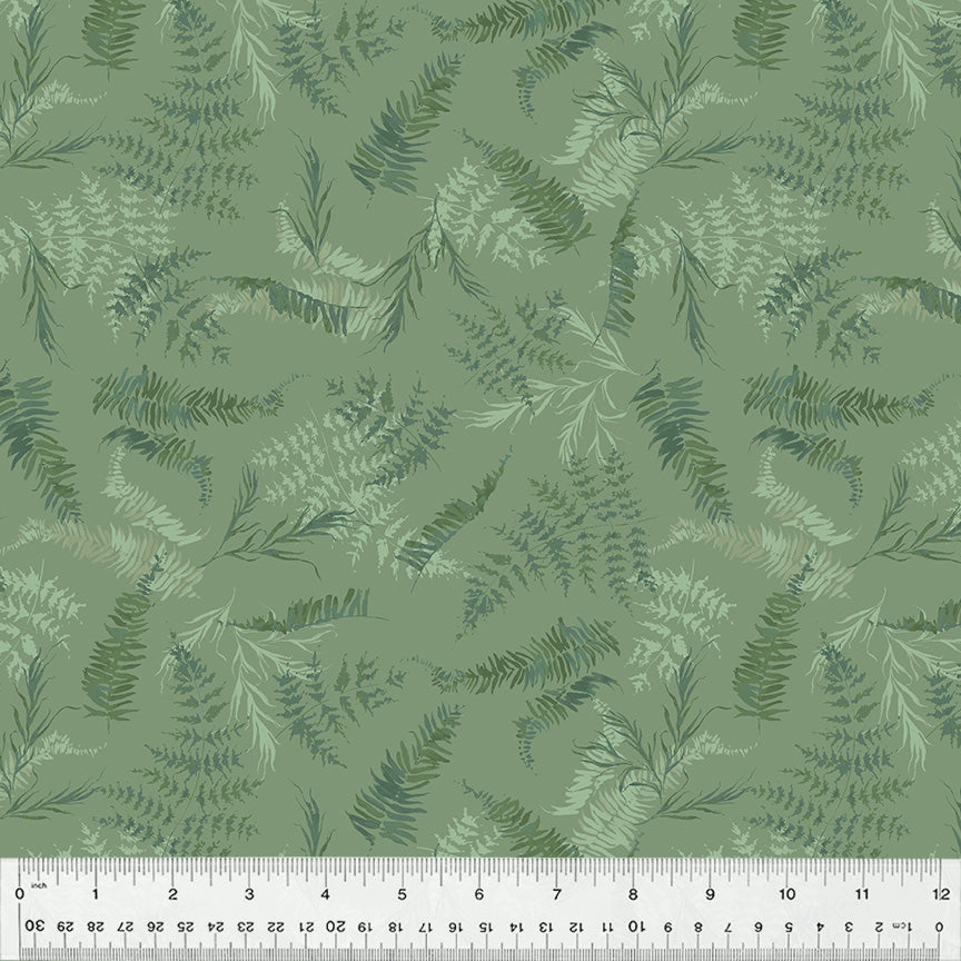 Perennial by Kelly Ventura, Fern in Hedge, per half-yard