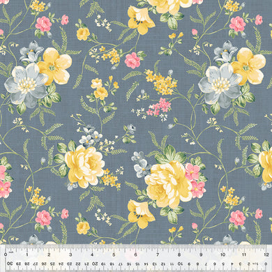 Laurel, Adorning Vine in Blue Grey by Whistler Studios for Windham Fabrics, per half-yard