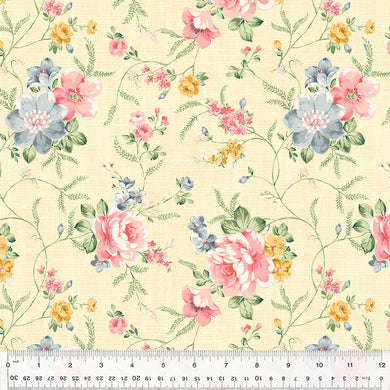Laurel, Adorning Vine in Cornsilk by Whistler Studios for Windham Fabrics, per half-yard