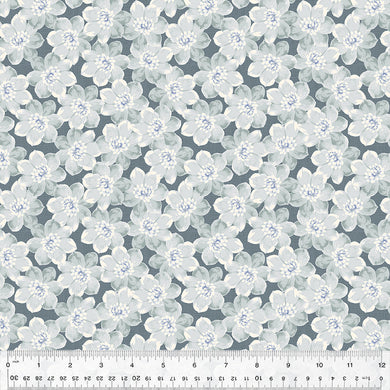 Laurel, Flower Bliss in Blue Grey by Whistler Studios for Windham Fabrics, per half-yard