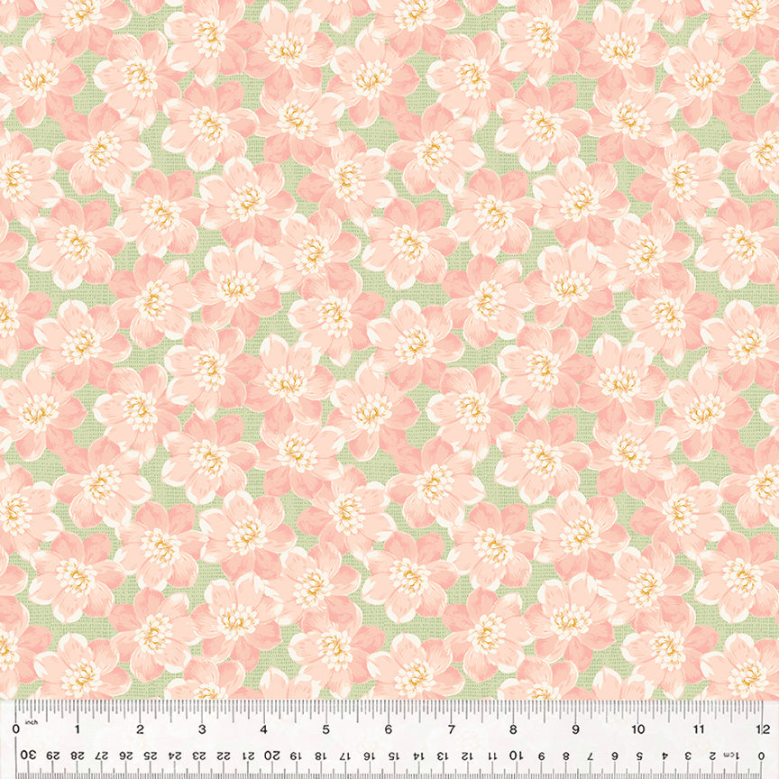 Laurel, Flower Bliss in Spring Green by Whistler Studios for Windham Fabrics, per half-yard