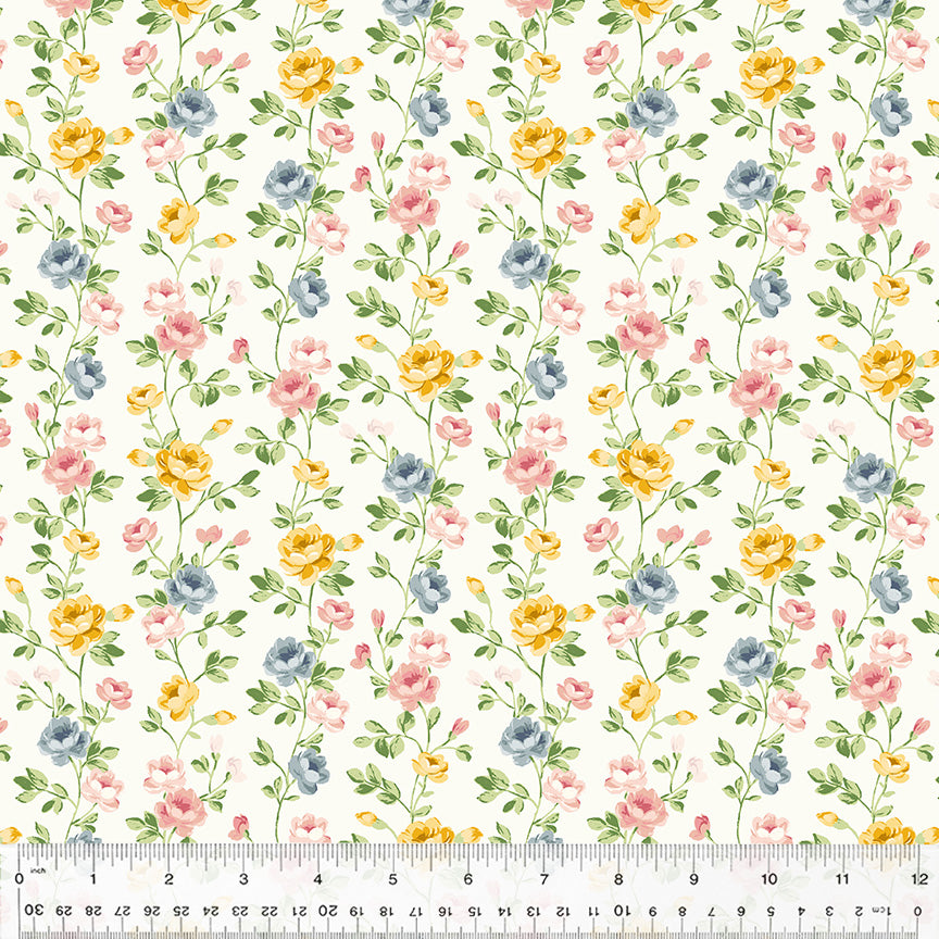 Laurel, Spring Flow in Natural by Whistler Studios for Windham Fabrics, per half-yard