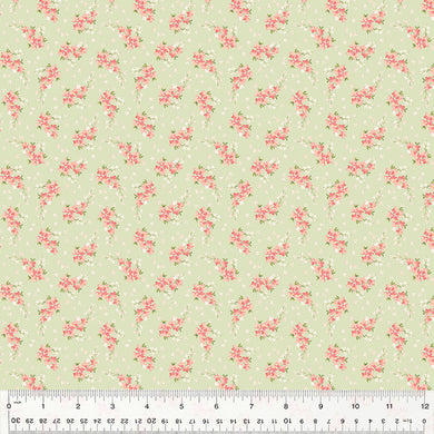 Laurel, Fresh Sprigs in Spring Green by Whistler Studios for Windham Fabrics, per half-yard
