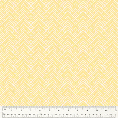 Laurel, Blooming Blocks in Pale Yellow by Whistler Studios for Windham Fabrics, per half-yard