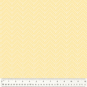 Laurel, Blooming Blocks in Pale Yellow by Whistler Studios for Windham Fabrics, per half-yard